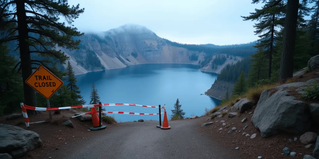 Crater Lake Halts Swimming and Boat Tours Through 2026 for Repairs 1 Crater Lake Trail Closure